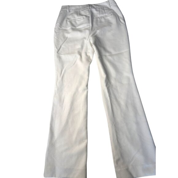 White House Black Market The Boot White Textured Flare Pants Size 4 - Picture 7 of 16